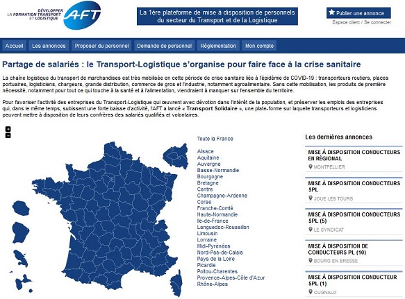 Transport solidaire, la 1ère plateforme de mise à disposition de personnels du secteur du transport et de la logistique