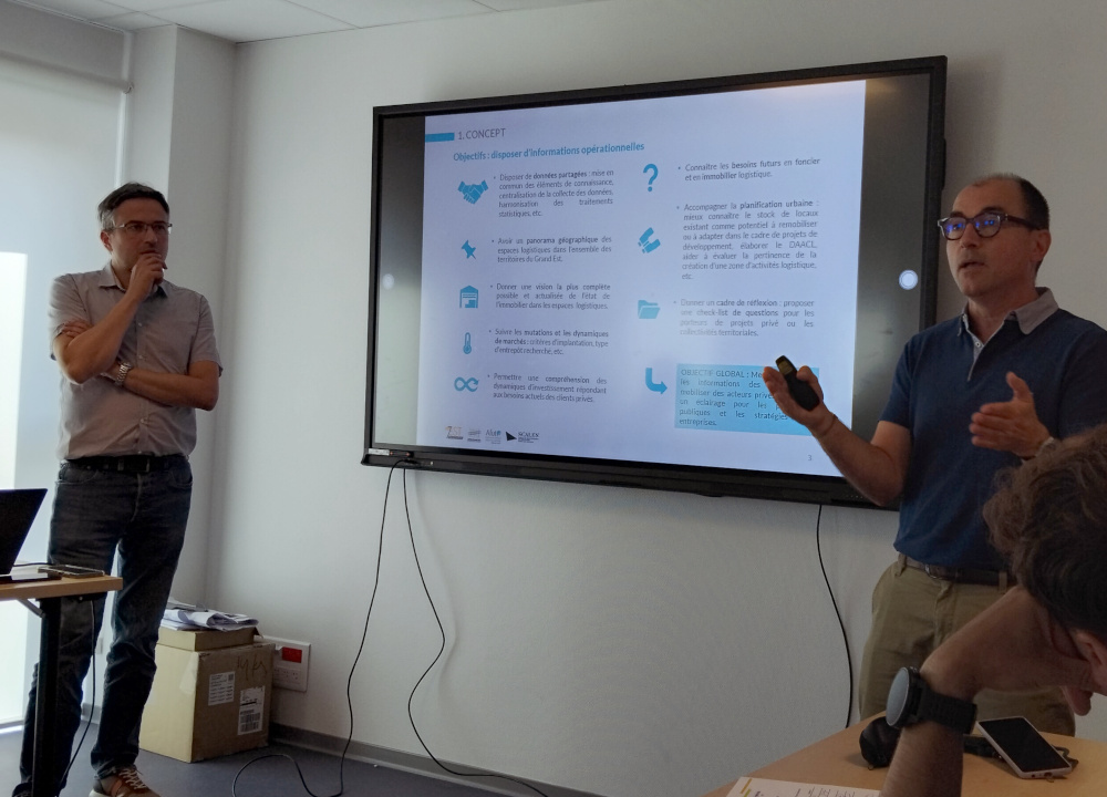 Présentation des conclusions de la mission de préfiguration d'un observatoire du foncier et de l'immobilier logistique par Stéphane Dreyer (AFUT) et Damien Vargenau (SCALEN)